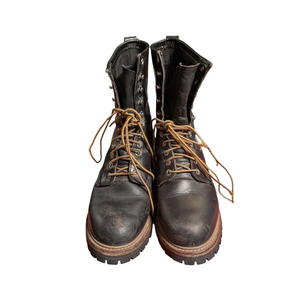 Red Wing Boots Mens 9.5 D Black Leather Loggermax Work Boots Lug Sole Heritage